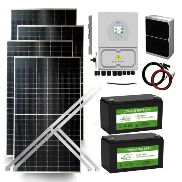 Kit solar híbrido monofásico de 3 kW para energía solar residencial con baterías y conexión a red